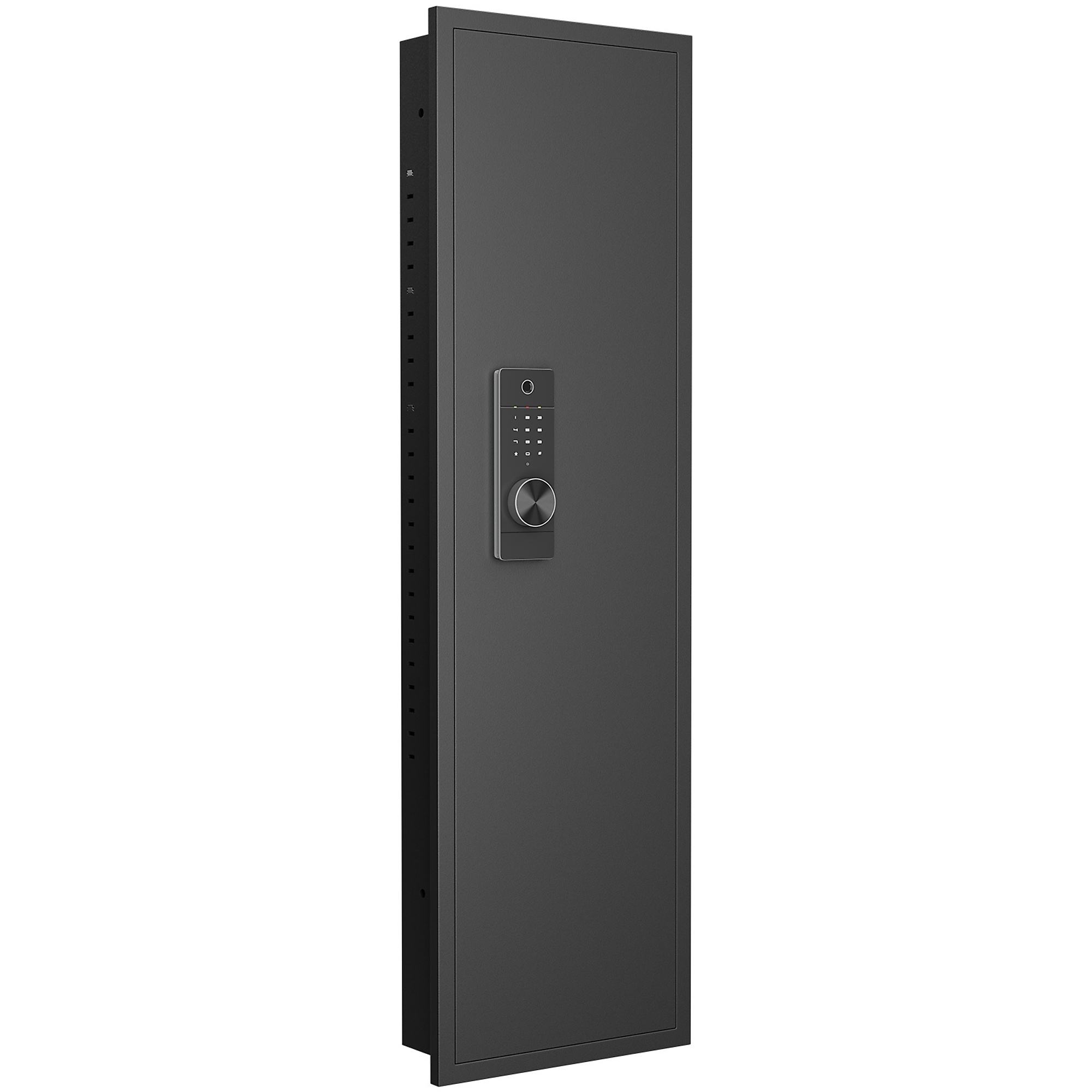 2-Gun Multifunctional Gun Safe with Fingerprint Lock, Adjustable Shelves, Assembled Storage, Built-In Wall Design